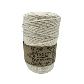 חוט מקרמה סרוג 5 מ"מ NEVADA- בצבע- טבעי (702-2)