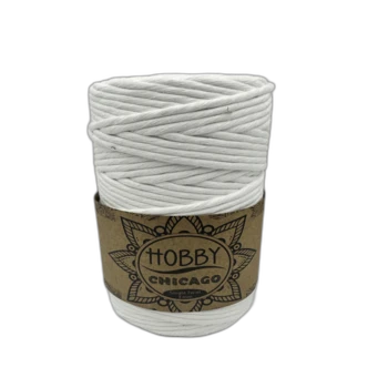 חוט מקרמה 4MM- CHICAGO סינגל טוויסט בצבע-לבן (501)