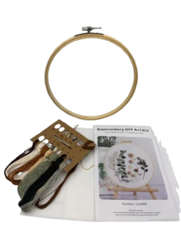 ערכת רקמה על בד עם חישוק- עלים