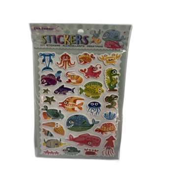 מדבקות לילדים נפוחות דגם-חיות מים