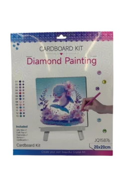 עבודת יצירה-קיט הדבקה/שיבוץ יהלומים20X20דגם -דולפין צבעוני