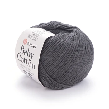 YARNART-BABY-COTTON-חוט סריגה רך ונעים 50% כותנה (454) אפור