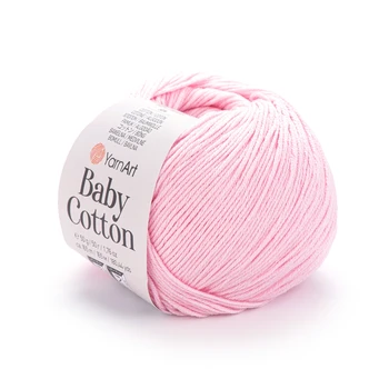 YARNART-BABY-COTTON-חוט סריגה רך ונעים 50% כותנה -410 ורוד