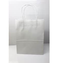 חבילת שקיות מתנה לבנה 15X8X21