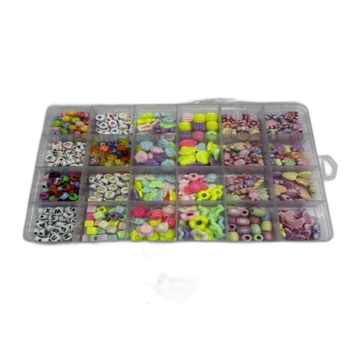 סט להכנת תכשיטים- חרוזים עם חור גדול בצורות וגדלים שונים