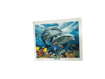 ערכה ליצירה- ציור במספרים על קנווס 40X30- דולפינים W542