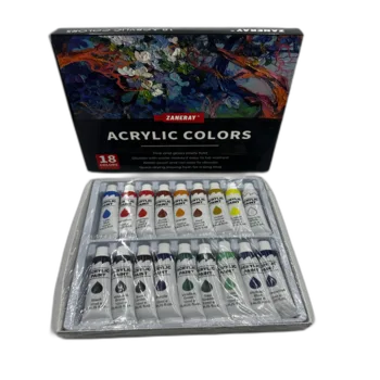 סט 18 גוונים של צבעי אקריליק