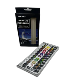 סט 12 גוונים של צבעי אקריליק