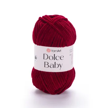 YARNART-DOLCE-BABY-חוט קטיפה דק דולצ'ה- בורדו 752