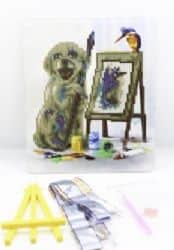 ערכת יצירה לילדים ערכה להכנת תמונה מאבני שיבוץ- כלב מצייר- במבצע