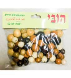 חרוזים ליצירה מעץ בגדלים שונים גווני חום- במבצע