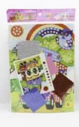 ערכת יצירה לילדים- קיט הדבקה לילדים להכנת תמונה מקוביות סול נוצץ- דגם - מכונית