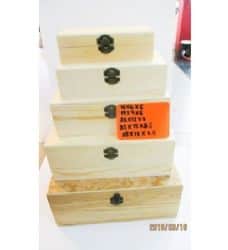 סט 5 קופסאות מלבן מעץ - לפי מידה