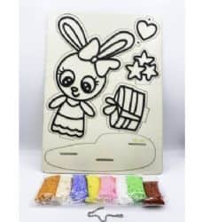 ערכת יצירה לילדים- קיט תלת מימד מפלסטלינה שמתייבשת באויר / אייקליי- דגם- ארנב