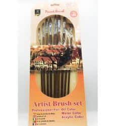 סט מכחולים איכותי עם מניפה