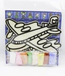 ערכת יצירה לילדים קיט להכנת תמונה מפלסטלינה שמתייבשת באויר/אייקליי מעץ- דגם מטוס