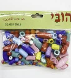 שקית חרוזים ליצירה- אקריל/ פלסטיק איכותי- עם חור גדול- במבצע- מעורב