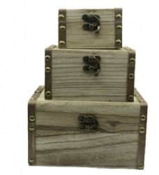 קופסא מעץ חומה מעוטרת- לפי מידה