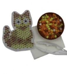 ערכת יצירה - להכנת תמונה מחרוזי גיהוץ בדגם- חתול