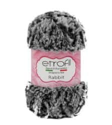 Rabbit- צמר פרווה - אפור שחור- 548