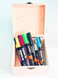 ערכת טושי POSCA עם קופסת עץ