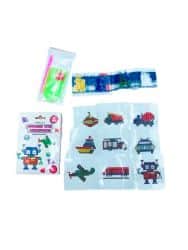 ערכת יצירה להכנת- 9 מדבקות שיבוץ יהלומים שנדבק על כל משטח דגם-כלי תחבורה (021)