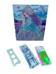 עבודת יצירה-קיט הדבקה/שיבוץ יהלומים A4 דגם -ילדה כחולה