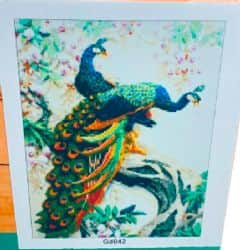 עבודת יצירה-קיט הדבקה/שיבוץ יהלומים על קנווס 40X50 דגם -טווס Gd042