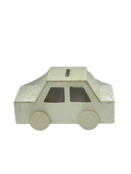 קופת חיסכון בדגם-מכונית מעץ לצביעה