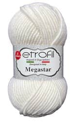 MEGASTAR- צמר מגהסטאר (במבצע)-לבן -187