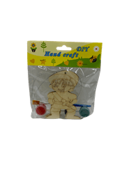 דמויות מעץ לצביעה ותליה- מגיע עם צבעים מכחול וחוט דגם-ילד