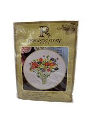 רקמה עם חישוק רקמה- 20X20- פרחי נוי