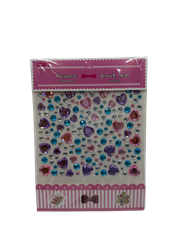 מדבקות אבנים מושלמות- מיקס לבבות ורוד וסגול