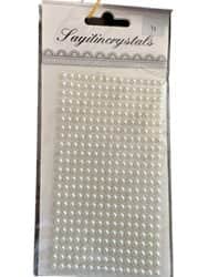 מדבקות שיבוץ לקישוט ויצירה- מתאימות לכל משטח דגם- פנינה לבן מידה 4