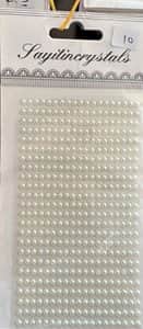 מדבקות שיבוץ לקישוט ויצירה- מתאימות לכל משטח דגם- פנינה לבן מידה 3