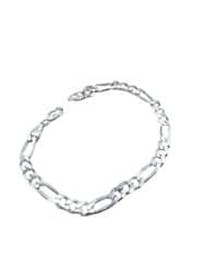 צמיד גורמט כסף 925- שטוח מיוחד רחב 6 מ"מ כסף בהיר אורך- 21 ס"מ