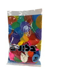 חבילת 50 בלונים מעורב צבעים