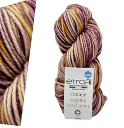 100% צמר מתחלף בגוונים-VINTAGE ORGANIC PRINT-ורוד חרדל 711